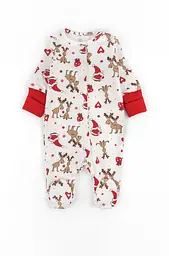 Комбінезон для немовлят на кнопках Christmas reindeer з начосом