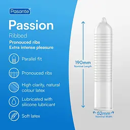 Презервативи Pasante Ribbed Passion, 3 шт - мініатюра 7