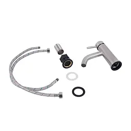 Змішувач для умивальника Lidz Aria 0011F (k35) LDARI0011FNKS46091 Nickel Нержавіюча сталь - мініатюра 4