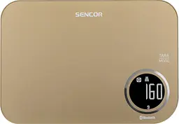 Ваги кухонні 5кг підключення до смартфону AAAx2 пластик бронзовий Sencor kuh0015507