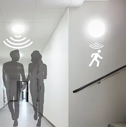 LED світильник Євросвітло CL-RS-R1 IP65 18 Вт 6400 К з датчиком руху накладний круг білий (59213) - мініатюра 4