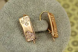 Сережки Xuping Jewelry пластина з розписом 1,7 см золотисті - мініатюра 2