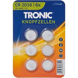 Батарейка Tronic літієва CR2016 блістер 6 шт