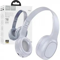 Бездротові навушники Bluetooth Hoco W46 накладні Light blue gray 6942007601719 - мініатюра 4
