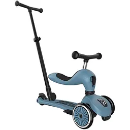 Самокат Scoot and Ride Highwaykick-1 Push and Go сіро-синій (SR-240527-STEEL) - мініатюра 4