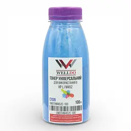 Тонер HP CLJ M252/277/452/Canon MF-631/632/633, фасовка, cyan 100г Welldo (UWDTHM452C-100)