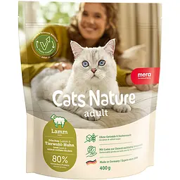 Сухий корм Mera Cats Nature Adult Lamb (Lamm) з ягням для дорослих котів всіх порід 400 г