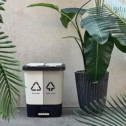Відро для сміття MBM My Home сортувальне з кришкою та педаллю 10+10 л сіре (BIN-05 (10+10L) LIGHT GRAY/GRAY) - мініатюра 7