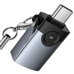 Перехідник Hoco UA46C Type-C Male to USB Female USB3.0 Metal gray - мініатюра 3