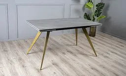 Стіл обідній Prestol Старий розкладний 140/200x80x75 см сірий мат золоті ніжки - мініатюра 3