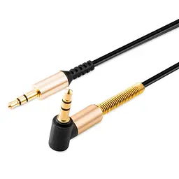 Кабель 3,5"-3.5" 1m Hoco Black (UPA-02) (пружина) - мініатюра 3