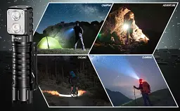 Налобний ліхтарик Wurkkos HD15 акумуляторний світлодіодний ліхтар із двозонним світлом Black (19271) - мініатюра 6