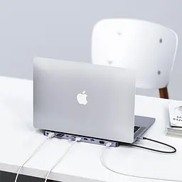 USB-Хаб Choetech USB-C хаб 11-в-1 M20 HDMI 4K@30Hz, VGA, 3 USB-A 3.0, USB-C 3.0, RJ45, USB-C PD, SD-card, TF-card, 3.5mm audio (43-00154) - мініатюра 9