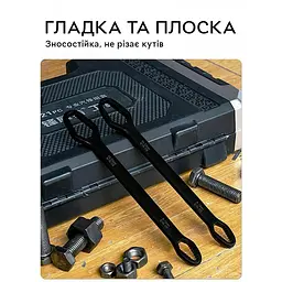 Універсальний подвійний накидний гайковий ключ Semi Wrench 3-17 мм, Black - мініатюра 4