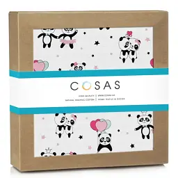Муслінова пелюшка Cosas Rose Panda 110х150 см біло-рожева (MuslinDiapers_PandaLoveRose_110x150) - мініатюра 2