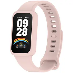 Силіконовий ремінець для фітнес браслетів Xiaomi Smart Band 9 Active Redmi Smart Band 3, Silicone, pink, зі зручною застібкою, на фітнес трекер та смарт годинник, ArmorStandart (ARM85585)