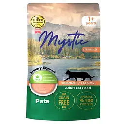 Вологий корм Hermos Mystic Паштет для котів стерилізованих з лососем 85 г
