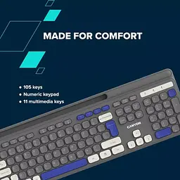 Клавіатура Canyon HKB-W03 Wireless UA Grey (CNS-HKBW03DG) - мініатюра 6