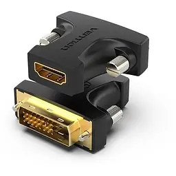 Перехідник HDMI F to DVI M 24+1pin black Vention (AILB0)