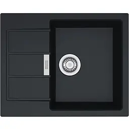Кухонна мийка Franke Sirius, тектонайт, прямокутник, з крилом, 620х500х200мм, чаша - 1, накладна, SD2 611-62, чорний
