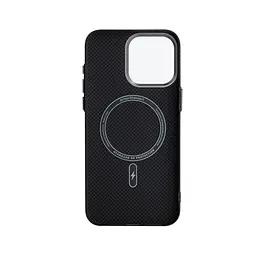 Карбоновый чехол для Apple iPhone 16 Pro Max, LikeCarbon2 MagCase, черный, тонкий защитный чехол-панель из поликарбоната с магнитами N52, MagSafe, противоударный, совместим с беспроводной зарядкой, приподнятые края для защиты камеры, ArmorStandart (ARM88382) - мініатюра 2
