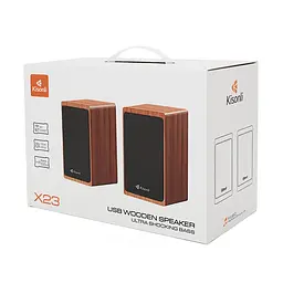 Колонки Kisonli X23BT, 2x5W, USB/AUX/BT, DC: 5V/1-2A, Wooden, BOX, Q12 - мініатюра 2