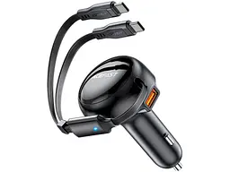 Автомобільний зарядний пристрій Acefast B13 Fast Charge 53 W + cable USB-C 0.85 м Black (6974316282921) - мініатюра 3