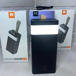 Портативний зарядний пристрій Power Bank WUW Y108 30000 mAh LED ліхтар Чорний - мініатюра 6