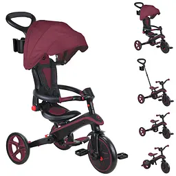 Велосипед дитячий Globber Explorer Trike Foldable 4в1 до 20 кг бордовий (732-202-2) - мініатюра 2