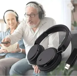 Бездротові навушники KST-900BT Bluetooth з FM-радіо глибокі чорні баси для телевізора та ПК - мініатюра 3