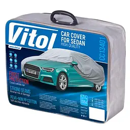 Тент (чохол) автом CC13401 XL сірий з підкладкою PEVA/PP Cotton/533х178х119 к.з