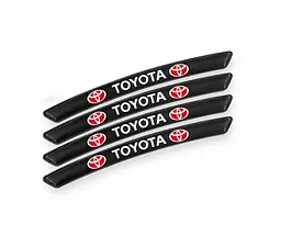 Емблема обода колеса Toyota 4 шт Алюміній наклейка на диски на скотчі Чорні
