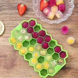 Багаторазова силіконова форма для приготування льоду з кришкою як стіл, Kitchen Master Рожевий 87746 - мініатюра 7