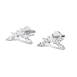 Сережки-гвоздики з білого золота Crystal Crown (з40067.1)