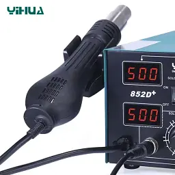 Професійна паяльна станція з термофеном Yihua 852D+ Точне регулювання температури / цифрова індикація / 200 - 480°C / 700 Вт (19467) - мініатюра 4