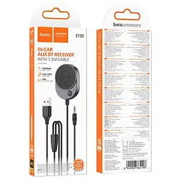 Bluetooth аудіо ресивер Hoco E150 Path (AUX 3.5mm+USB-A) Metal gray - мініатюра 6
