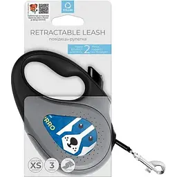 Повідець-рулетка для собак Waudog R-leash Патрон, світловідбиваючий, XS, до 12 кг, 3 м, чорний - мініатюра 5