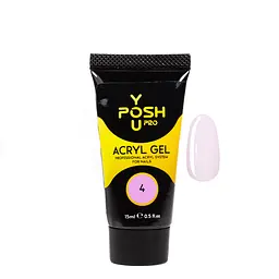 Акрігель для нарощування нігтів YouPOSH Acrygel Gel 15 мл №4 Блідо-рожевий