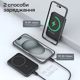 Повербанк 5000mAh Choetech B709 Black PD3.0 бездротова магнітна зарядка (43-00148) - мініатюра 6
