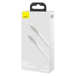 Кабель Baseus Cafule Metal USB-C to USB-C 100W 2m White (CATJK-D02) [71409] - мініатюра 5