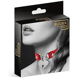 Чокер з замочком-сердечком Bijoux Pour Toi - Heart Lock Red - мініатюра 3