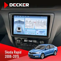 Штатна магнітола Skoda Rapid 2013-2018 Decker D9-010 6x128, DSP, 4G, 2K Decker (НФ-00004794)