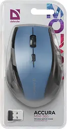 Мишка Defender Accura MM-365, бездротова, 6 кн. до 1600 dpi, синя - мініатюра 6