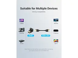 Адаптер Vention HDMI 270 Degree Male to Female Adapter HDMI Black (AINB0) - мініатюра 4