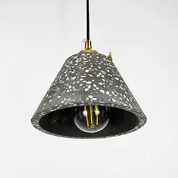 Підвіс Terrazzo Cono із сірим бетонним плафоном в стилі Ар-деко Line.F MJ 165/1 BK - мініатюра 5