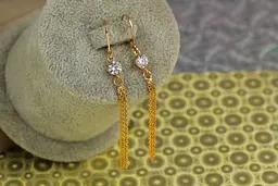 Сережки Xuping Jewelry підвіски якірні позначки з каменем 6,5 см золотисті - мініатюра 2