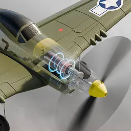 Літак на радіокеруванні SCHE W551 Four-channel Stunt Fighter Green - мініатюра 5