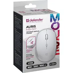 Мишка Defender Auris MB-027 Silent Wireless White (52028) - мініатюра 5