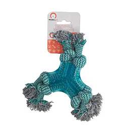 Іграшка для собак Misoko&Co Жувальна резинка з вузлами з мотузки light blue 20 cm - мініатюра 2