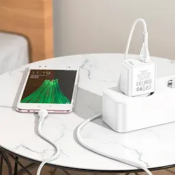 Комплект зарядний блок і кабель Hoco Proton C98A Micro USB Cable 1USB 18W білий - мініатюра 9